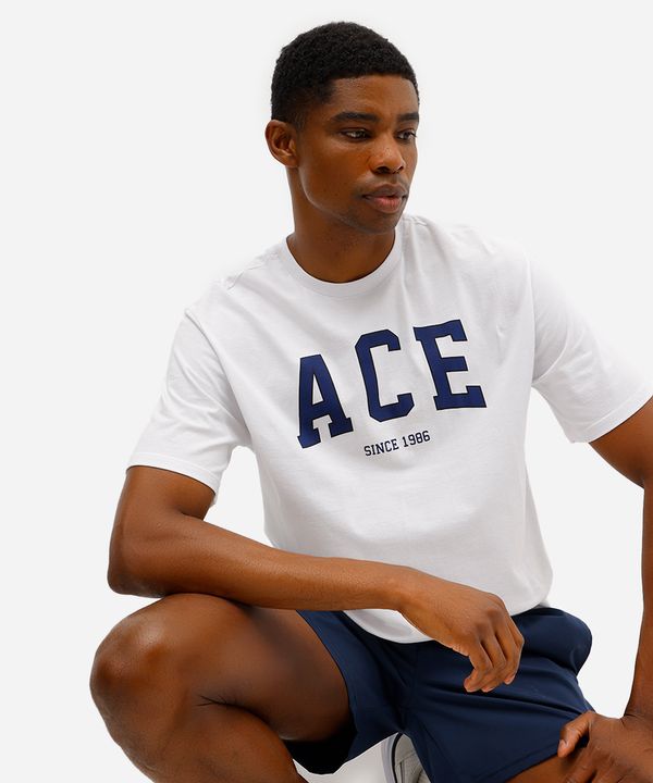 camiseta masculina de algodão esportiva estampada branca M