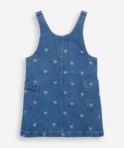 salopete infantil jeans corações azul 3