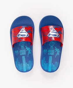 chinelo infantil slide super homem ipanema azul 26-27