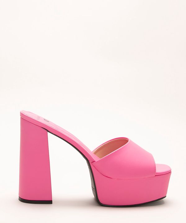tamanco meia pata salto reto alto mindset pink 36