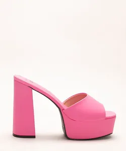 tamanco meia pata salto reto alto mindset pink 38