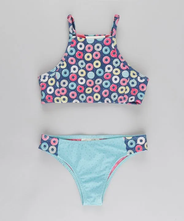 Biquíni Estampado de Donut com Proteção UV 50+ Azul 4
