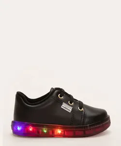 tênis infantil com luz led molekinha preto 22