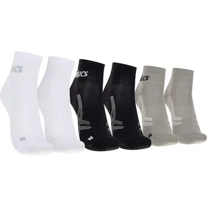 Kit 3 Pares Meias Para Corrida ASICS Cano Baixo Quarter Tamanho 34-38 Adulto