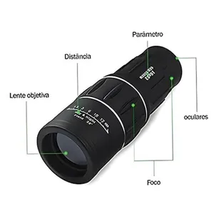 Monóculo Luneta Gold Sports Profissional 8Km 16X52 Tático com Nitidez, Suporte de Celular Etripe