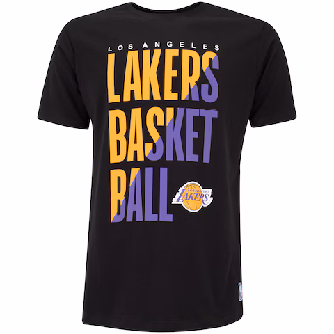 Camiseta Lakers Colorful NBA Manga Curta