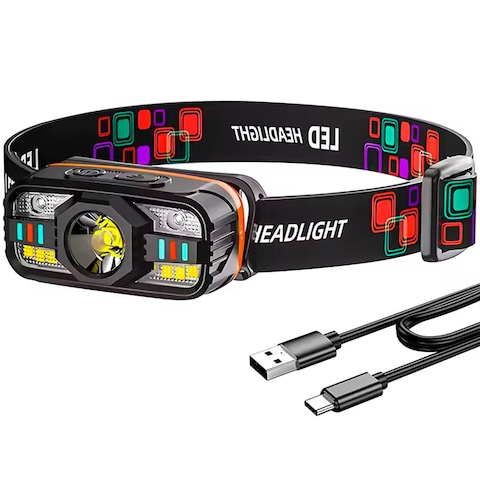 Lanterna De Cabeça Gold Sports Boruit 400LM XPE Led com Sensor de Movimento