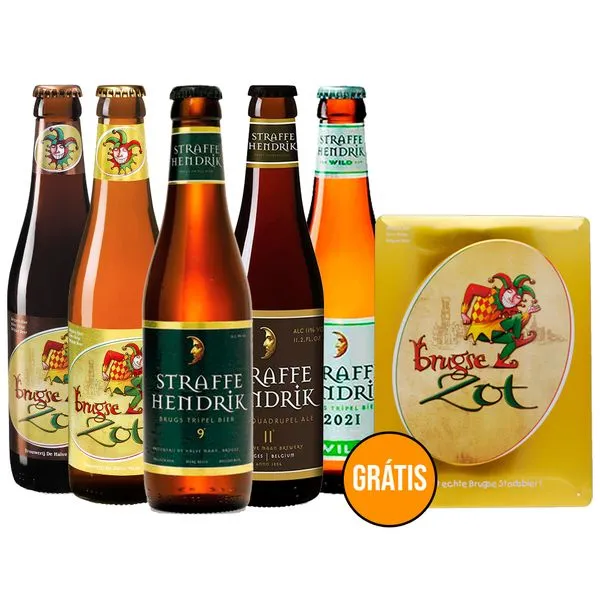 Kit Degustação Brugse Zot e Straffe Hendrik + Placa Grátis
