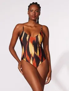 Maiô Básico Estampado Solar MARROM G