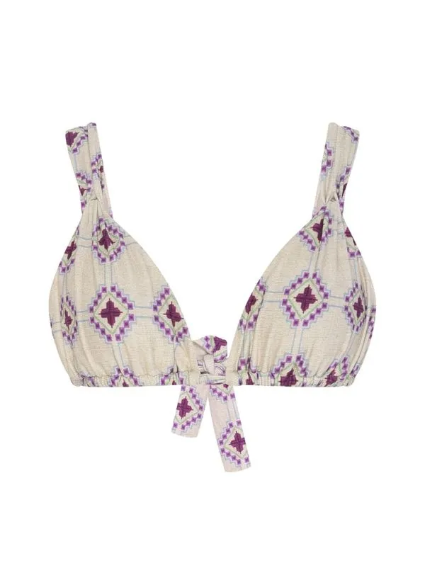 Top Cortininha Estampado Vera Cruz OFF WHITE PP