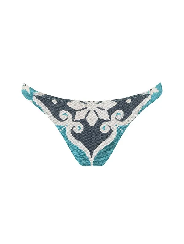 Tanga Lateral Média Estampada Nice TURQUESA GG