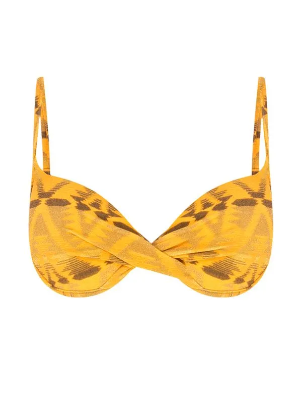 Top Meia Taça Estampado Navajo AMARELO GG