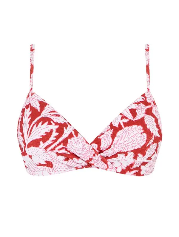 Top Meia Taça Estampado Radiante VERMELHO G