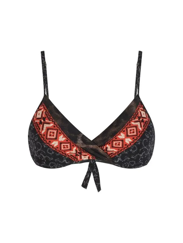 Top Meia Taça Estampado Raja MARROM M