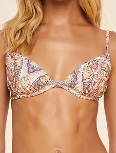 Top Meia Taça Estampado Moa LARANJA M