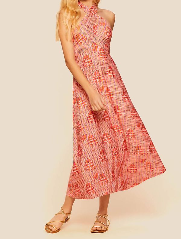 Vestido Midi Estampado Riviera LARANJA G