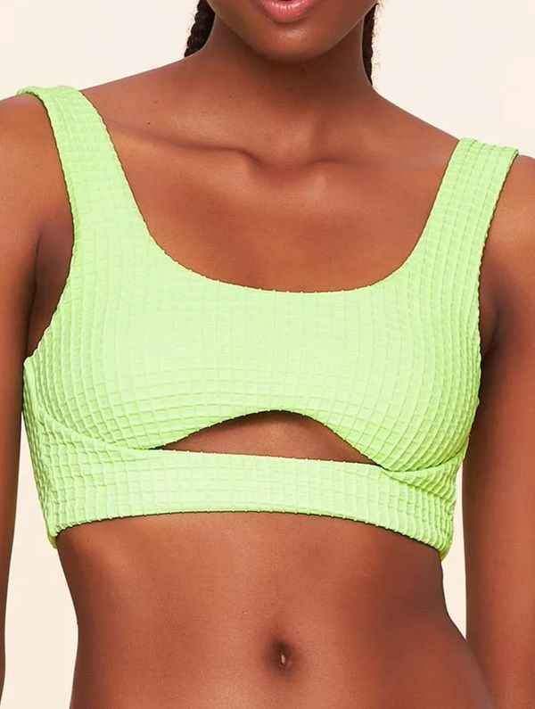 Top Faixa Cut Out Lisos Drop VERDE LIMA PP
