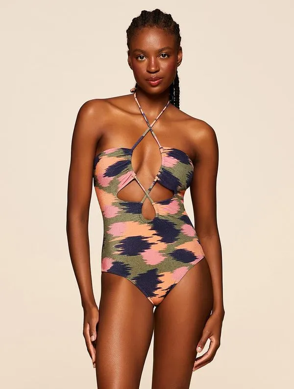 Maiô Cut Out Estampado Del Toro VERDE PP
