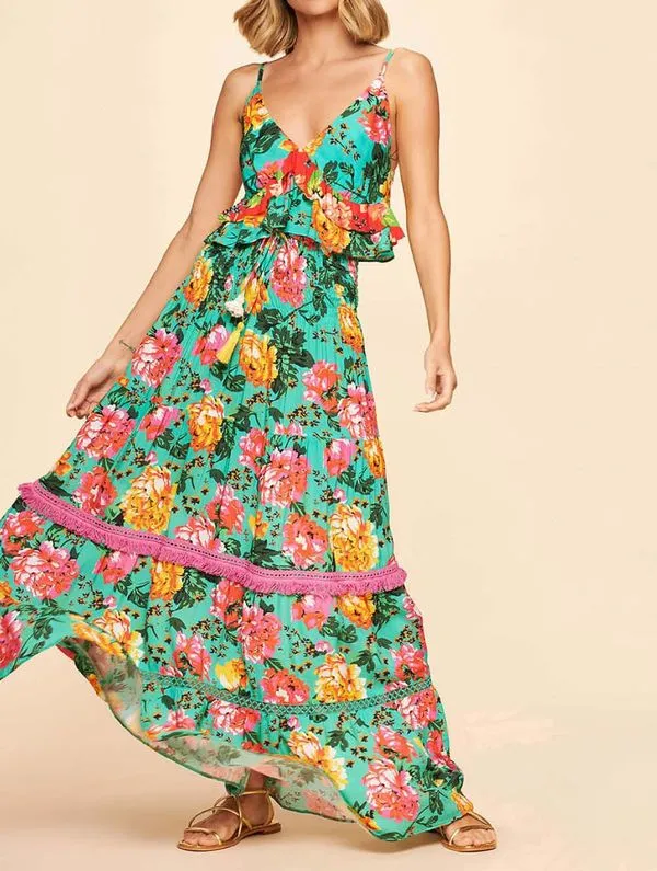 Cropped Regata Estampado Chita VERDE G