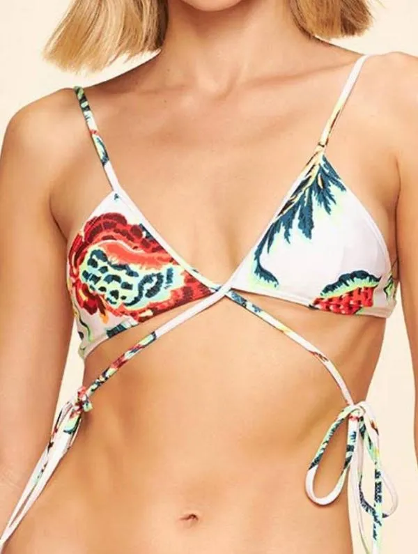 Top Cortininha Neon Pé Na Areia BRANCO M