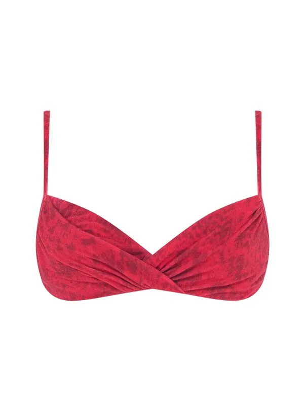 Top Meia Taça Estampado Paysage VERMELHO GG