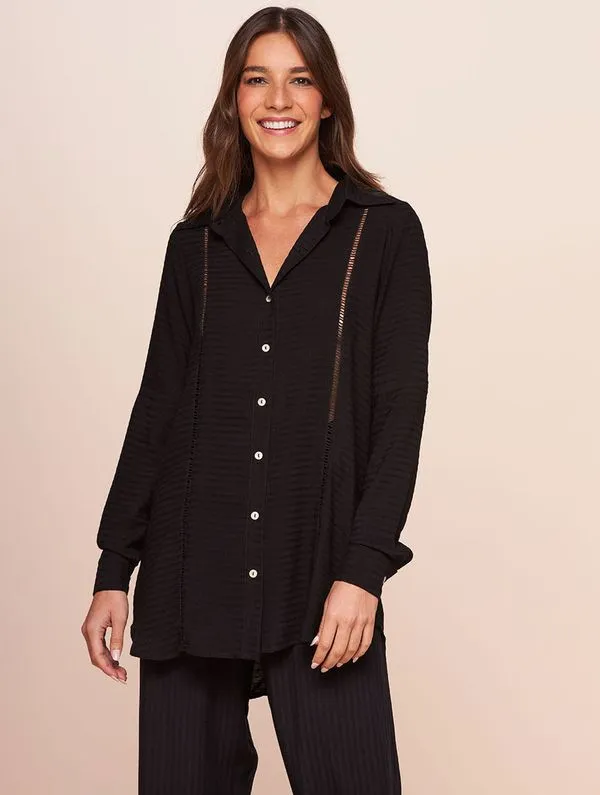 Camisa em Viscose Cambraia Colors PRETO GG
