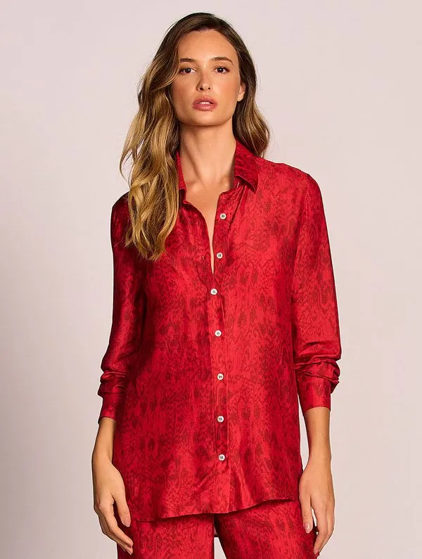 Camisa Estampada Paysage VERMELHO G