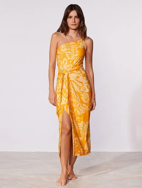 Vestido Midi Ombro Único La Vie AMARELO G