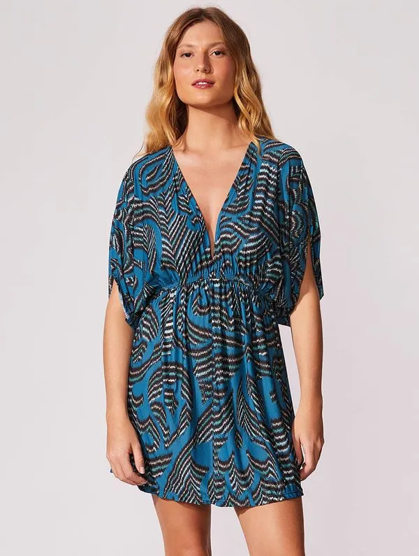 Vestido Curto Estampado La Mer MARINHO M