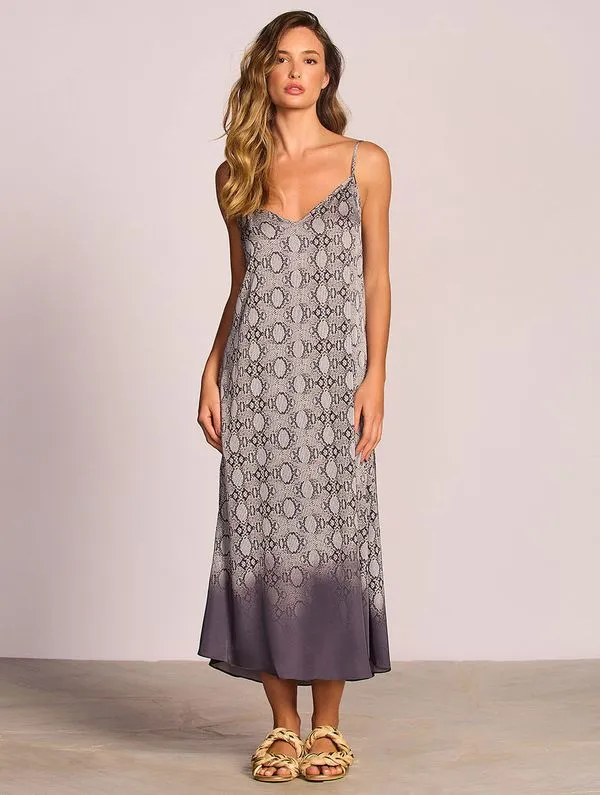 Vestido Slip Dress Estampado Allure CINZA G