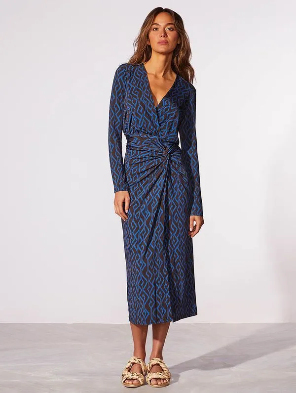 Vestido Midi Estampado Veredas MARINHO GG