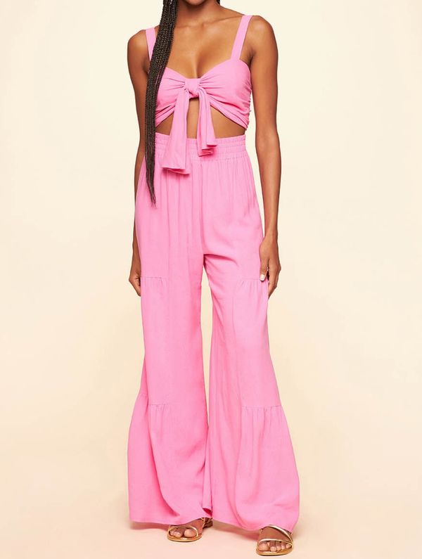 Top Liso Linho Sol ROSA PASTEL P