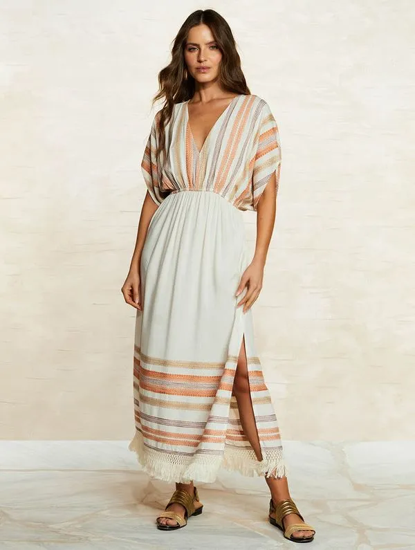 Vestido Midi Lisos Navajo OFF WHITE P