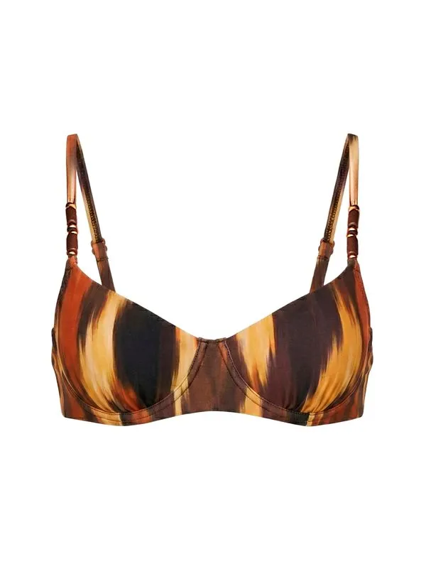 Top Meia Taça Estampado Solar MARROM M