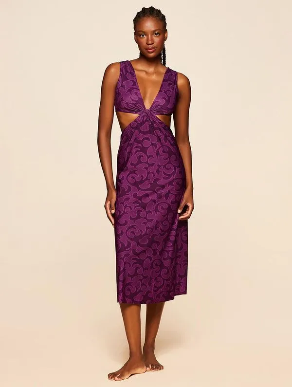 Vestido Midi Estampado Guapa ROXO P