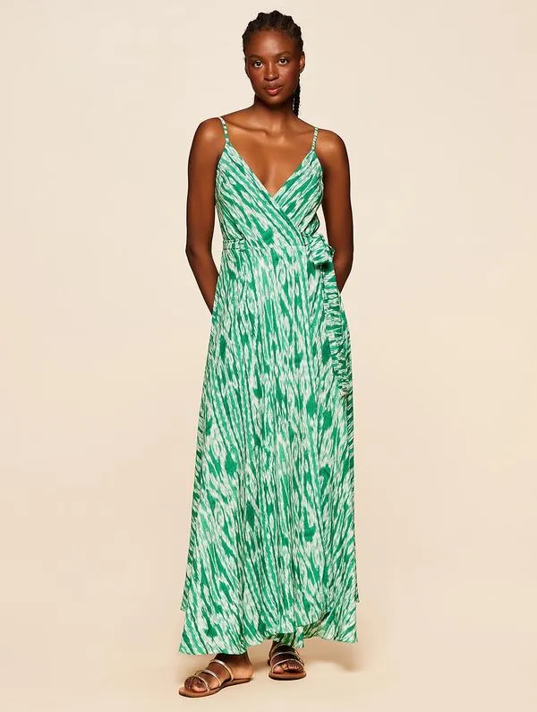 Vestido Longo Estampado Playa VERDE M