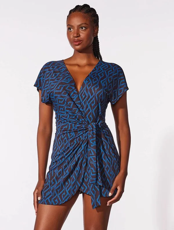 Vestido Curto Estampado Veredas MARINHO P