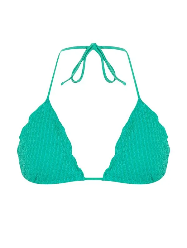 Top Cortininha Ruffle Biquíni da Sorte JADE GREEN PP