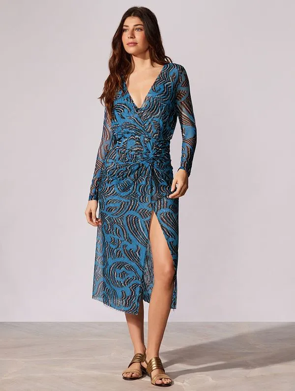 Vestido Midi Estampado La Mer MARINHO M