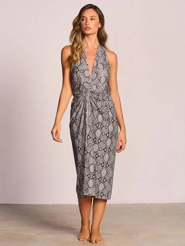 Vestido Midi Estampado Allure CINZA P