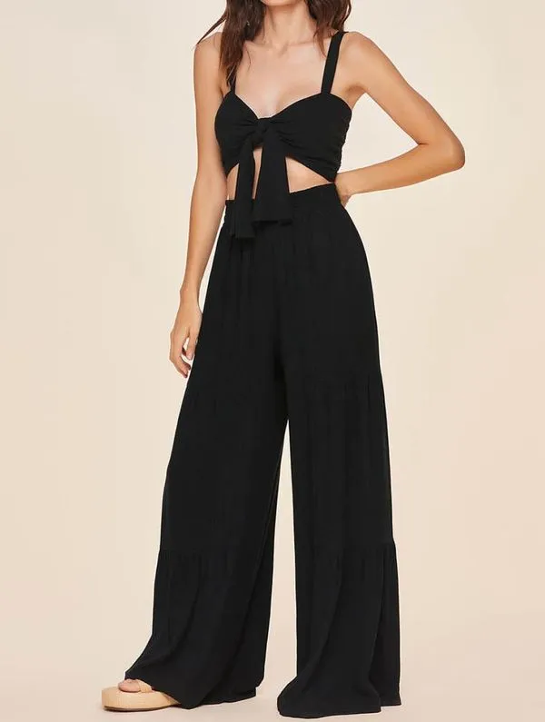 Cropped em Linho Lisos Raja PRETO G