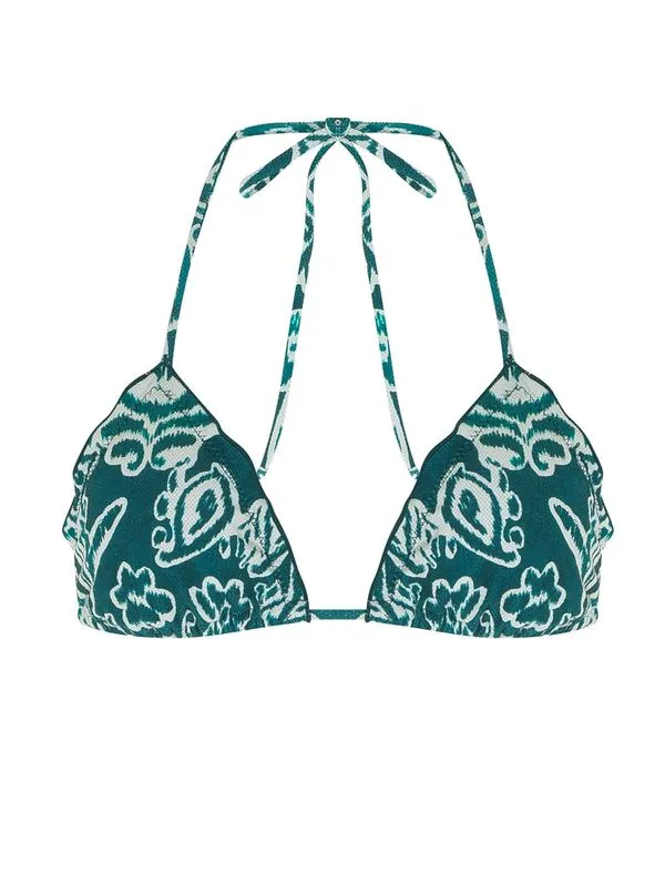 Top Cortininha Ruffle Estampado Antibes VERDE G