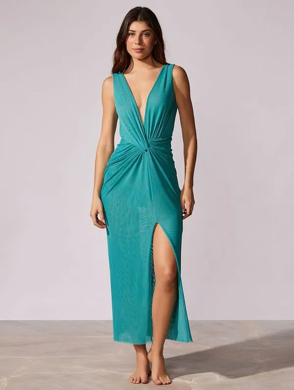 Vestido Midi Lisos Nice VERDE SAGE G