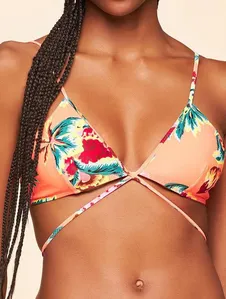 Top Cortininha Neon Pé Na Areia LARANJA G