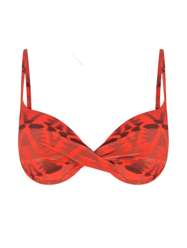 Top Meia Taça Estampado Navajo VERMELHO M