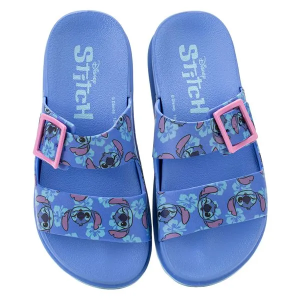 Chinelo Infantil Slide Disney Stitch Summer Grendene Kids 23198 AZUL/ROSA 32/33