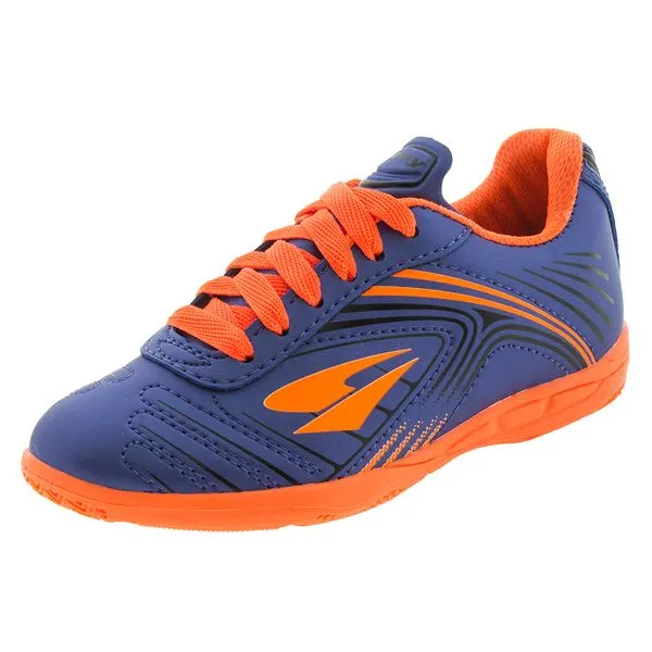 Chuteira Infantil Unissex Indoor Dray - 304 AZUL/LARANJA 36