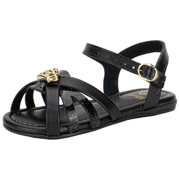 Sandália Infantil Feminina Molekinha 2114283 PRETO 22