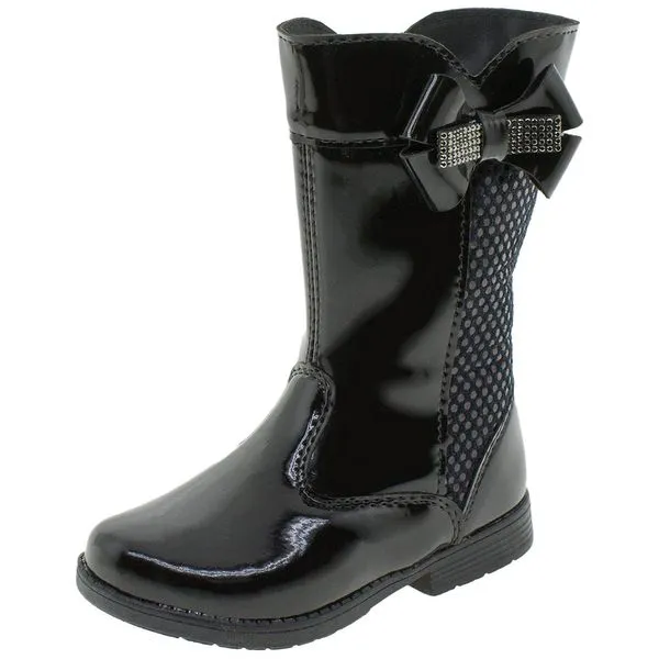 Bota Infantil Feminina Lily Kids - 15058 VERNIZ/PRETO 24