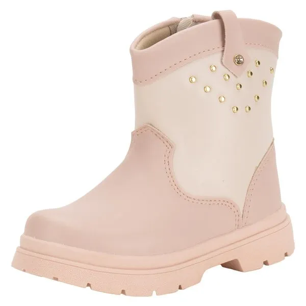 Bota Infantil Feminina Lily Kids 15103 BEGE/ROSA 25
